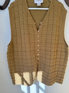 CST Studio Knit Tan Button Pullover Sweater Vest 2X - Picture 1 of 7