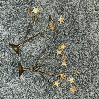 "Alambre de metal dorado de latón en forma de 10 y 9 estrellas 13"" soportes para fotos independientes de colección" Foto 1 de 4