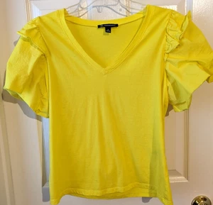 Top INC International Concepts donna lime shock cotone popeline manica a gomito taglia M - Foto 1 di 2