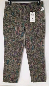 Gloria Vanderbilt Amanda Olive Viridian Tapered Leg Jeans. Size 12 Petite S - Picture 1 of 8