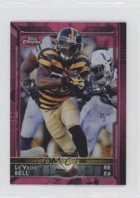 2015 Topps Chrome Mini BCA Pink Refractor /25 Le'Veon Bell #8 - Image 1 of 2