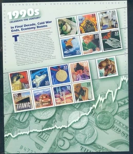 US 3191 Celebrate the Century 1990's, Complete Sheet/15, Mint NH - Picture 1 of 1