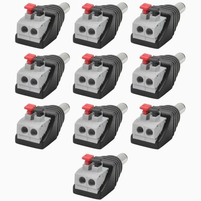 10pcs DC Power Plug Connectors 5.5x2.1mm - Screwless for LED/CCTV/12V/24V - Image 1 of 4