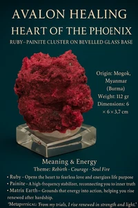 Ruby–Painite Cluster on Bevelled Glass Base Origin: Mogok, Myanmar (Burma) 112 g - Picture 1 of 12