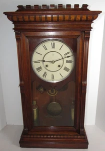 Antico Orologio Seth Thomas "Garfield" Pesi Guidato 8 Giorni, Tempo/Colpo - Foto 1 di 24