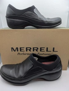 Merrell Shoes Womens Size 9.5 Black Spire Stretch Slip On Comfort Leather J43962 - Picture 1 of 7