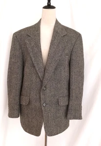 Vintage Nordstrom Harris Tweed Blazer Sakko Herren 41 kurz Wolle Fischgrät grau - Bild 1 von 5