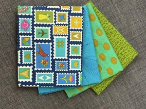 Alison Glass Fat Quarters BLUE/GREEN #2 Colorways -4 FQs - Picture 1 of 5