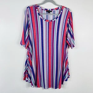 Top túnica Lane Bryant talla mediana grande 10 12 manga perfecta cuello redondo máximo swing - Imagen 1 de 5