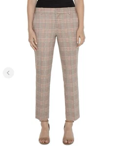 Liverpool Kelsey Trouser Plaid Straight Crop Mid Rise Pants 4 / 27 - Picture 1 of 15