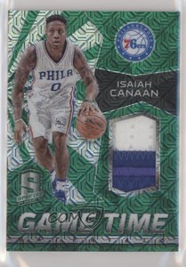 2015-16 Panini Spectra Game Time Materials Green Prizm /5 Isaiah Canaan #10
