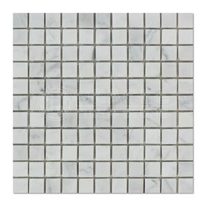 Piastrella mosaico 1" x 1" marmo bianco italiano (Bianco Carrara) - Foto 1 di 2