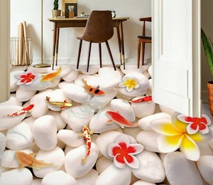 3D White Stone 32RAIN25 Floor WallPaper Murals Wall Print Decal AJ Honey - Picture 1 of 6