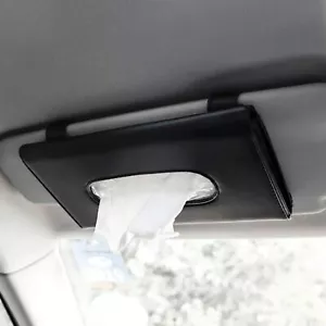Visor Tissue Box Holder PU Leather Van Truck Vehicle Car Tissues Case Dispenser - Picture 1 of 6