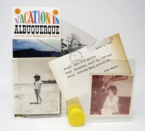 Vintage MCM Lucite Acrylic Desk Organizer Photos Mail Yellow Hong Kong Mod - Picture 1 of 6