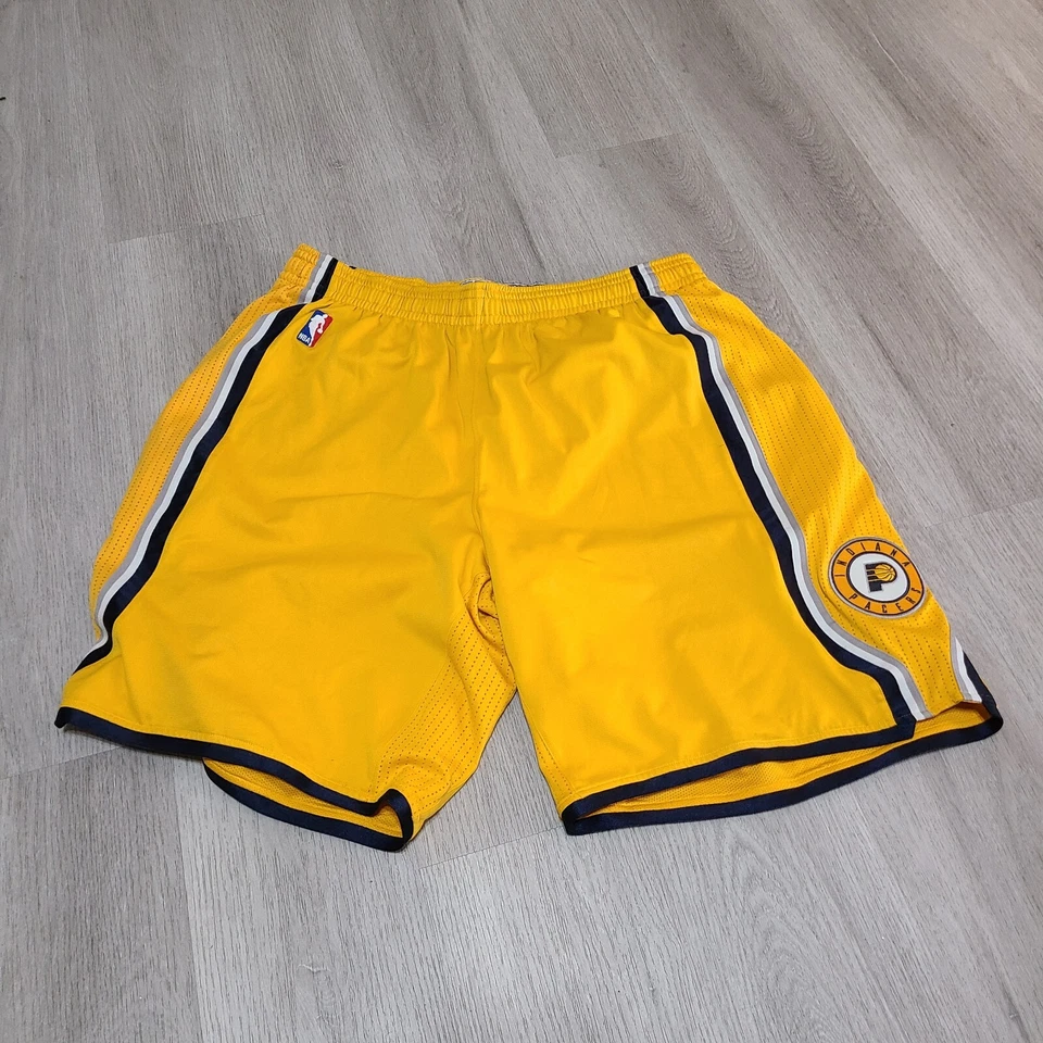 B14 Indiana Pacers NBA adidas authentic Hoop shorts 2014 gold alternate 4XL - Image 1 of 4