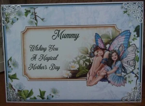 AUCTION SALE handmade Children's Mothers day card fantasy flower fairies 2022 - Picture 1 of 5