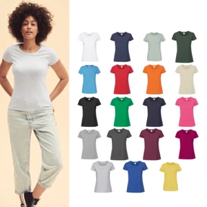 Camiseta premium hilada en anillos para mujer - Top Fruit of the Loom Lady Fit - Imagen 1 de 41