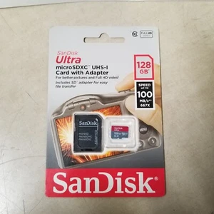 SanDisk 128GB Ultra UHS-I microSDXC Memory Card 100MB/S SDSQUNC-128G-AN6IA - Picture 1 of 6