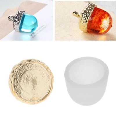 Necklace Pendant Resin Casting Acorn Mould Golden Bead Jewelry End Caps