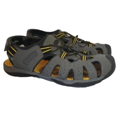 Khombu Unisex Boys Size 6 Dillon Hiking Sandals Water Shoes Grey and Yellow - Image 1 of 4