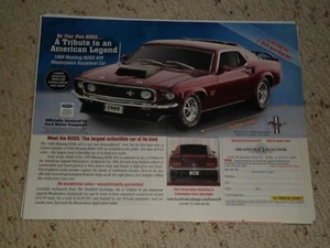 FORD MUSTANG BOSS 429 1969 L'ANNUNCIO/ARTICOLO SCAMBIO BRADFORD - Foto 1 di 1