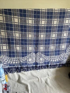 Blue Country Cottage Core 1994 Cotton Tapestry Throw - Picture 1 of 3