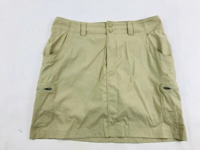 L.L. Falda Bean línea A para mujer talla 10 bronceada multi bolsillo corte recto carga regular Foto 1 de 4