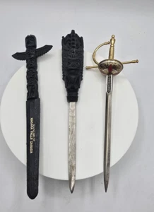 Vintage Letter Openers Lot Of 3 Unique Designs - Picture 1 of 16