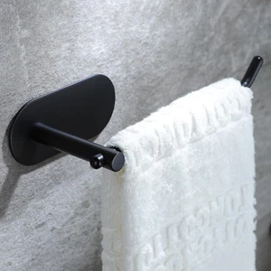 Hand Towel Holder - Black Towel Ring for Bathroom, Adhesive Towel Bar for Organi - Picture 1 of 6