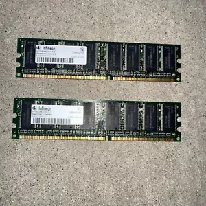 2- 512MB DDR RAM PC3200U-30331-A0 400MHz CL3 184-Pin Dimm HYS64D64300HU-5-C - Picture 1 of 2