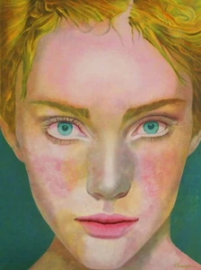 "Lolita" Original Portrait Oil Painting on Canvas - Picture 1 of 7