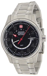 Wenger 79028 GMT Field Black Dial Stainless Steel Men's Watch - Picture 1 of 1