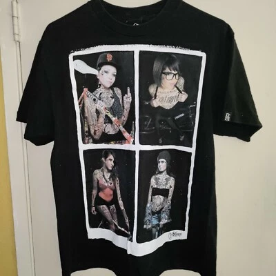 Rare 2010 Rebel8 T-Shirt MIKE GIANT TATTOO WORKS Girls with Tattoos Black Medium - Image 1 of 4