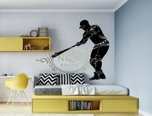 Baseball Player Kids Child Children Car Window Wall Doors Vinyl Sticker Decal - Picture 1 of 5
