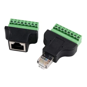 RJ45 vers bloc terminal 8 broches adaptateur réseau Ethernet convertisseur à 8 broches - Photo 1/9