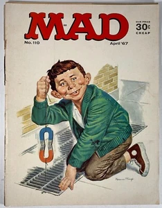 MAD MAGAZINE #110 4/67 Run For Your Life FANTASTIC VOYAGE Raquel Welch SUPERHERO - Imagen 1 de 3