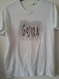 CAMISETA OFICIAL LOGO GOJIRA - BLANCA, XL - ÁRBOLES RAROS ENTRANDO EN ESTAMPADO DE HOJAS - Imagen 1 de 4