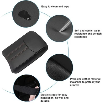 Orange Stich Leather Fits 2024-2025 Honda Ridgeline Center Console Armrest Cover Foto 1 de 4