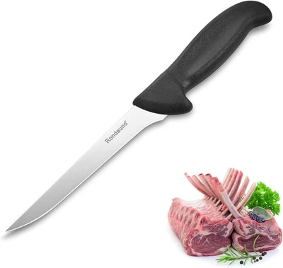 Cuchillo para deshuesar, cuchillo para deshuesar 6 pulgadas hoja afilada semi-rígida para corte de carne Foto 1 de 4
