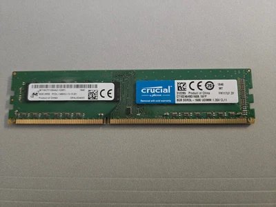 CRUCIAL 8GB DDR3L-1600 UDIMM 1.35V CL11-CT102464BD160B-DESKTOP RAMs - Image 1 of 4