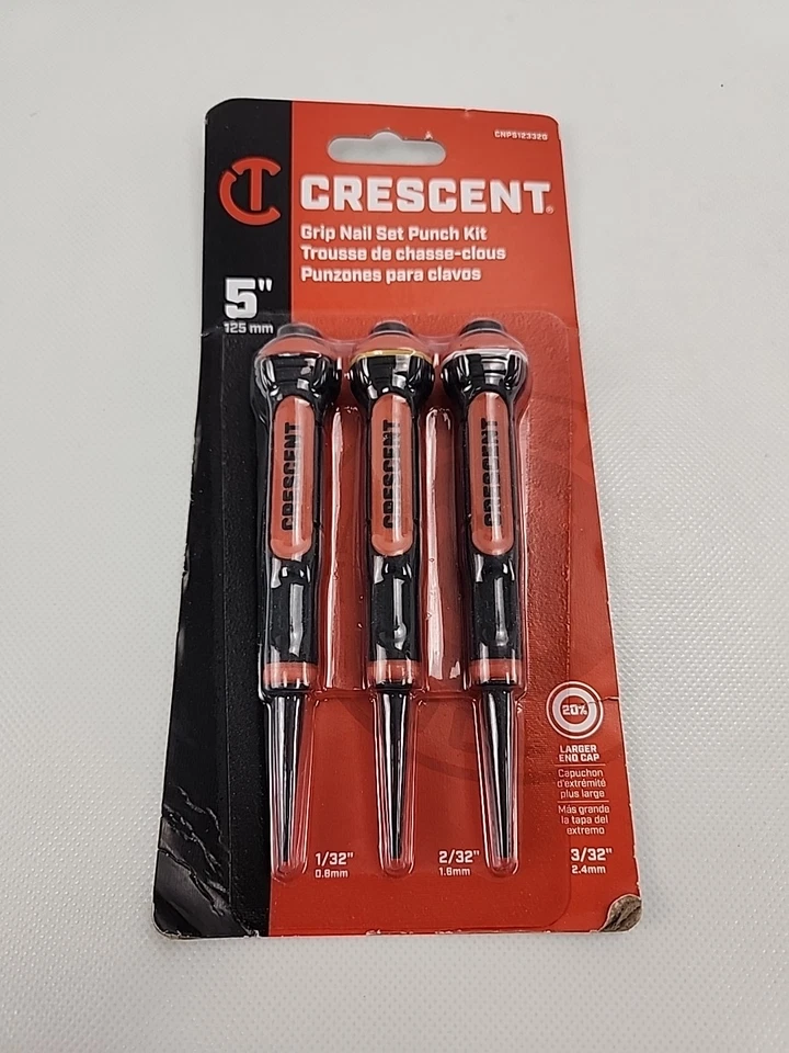 (3-pack) Crescent 5 In. Steel Nail Punch Set (3-Piece) Model: CNPS12332g - Image 1 of 2