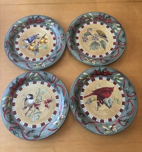 Lenox Winter Greetings Everyday Mixed Birds Dinner Plates Christmas Set of 4 - Picture 1 of 10