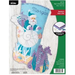 Bucilla 18" Felt Christmas Stocking Kit - Santa's Sea Life 89771E - Picture 1 of 4