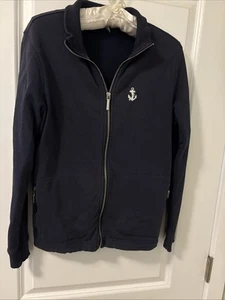 Holland America bestickte Jacke-marineblau Strick-Baumwolle-Frontreißverschluss-Taschen Reißverschluss - Bild 1 von 5