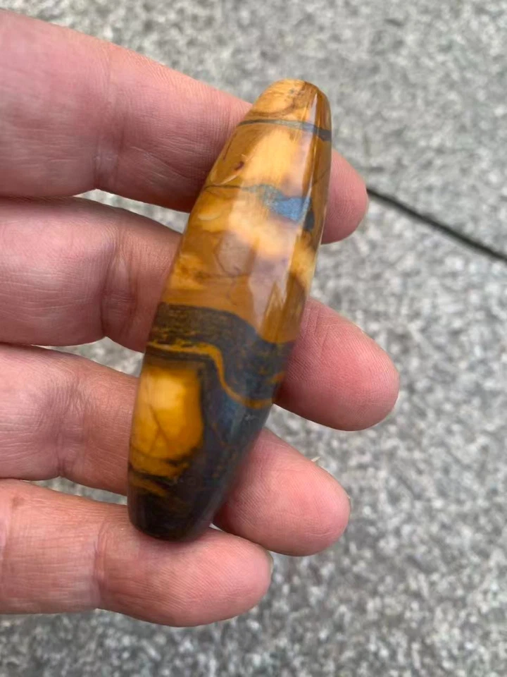 ¡Maravilloso abalorio Dzi de ágata natural tibetana único!!! Foto 1 de 4