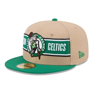 Authentic NBA Boston Celtics Hat 59FIFTY Snapback New Era Cap | Tan/Green 7 1/2 - Picture 1 of 5