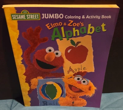 Rare 2005 Sesame street Elmo & Zoe's Alphabet Jumbo coloring activity book New - Image 1 of 2