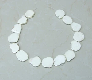 White Magnesite Slab Stone Beads - Large Free Form - Bone White - 30mm-35mm - Picture 1 of 2