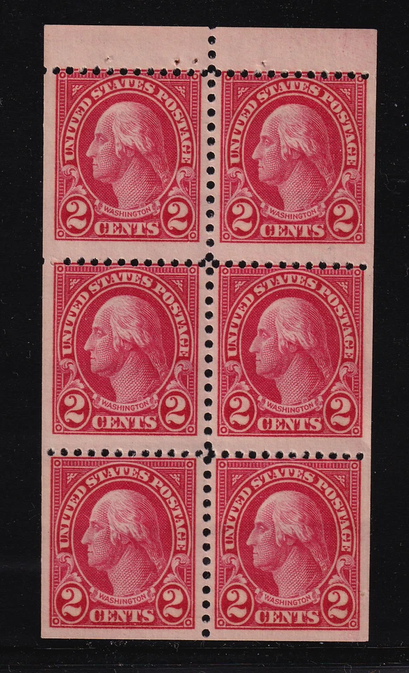 1916 Washington 2c Sc 463a fresh MNH nice OG booklet pane CV $180 (G - Image 1 of 1